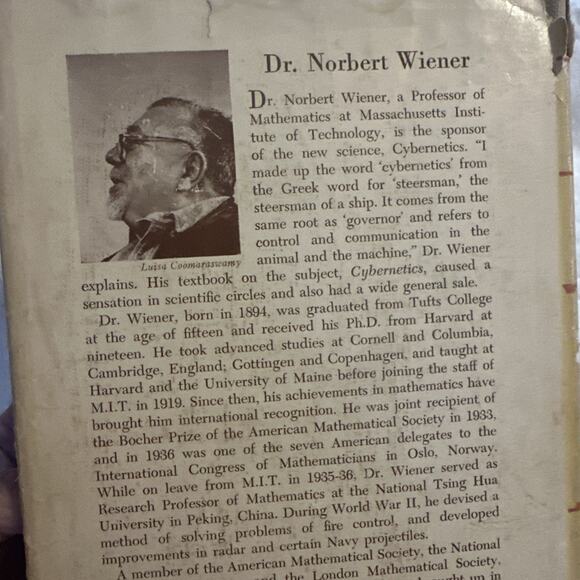 he Human Use of Human Beings • Norbert Wiener 1950 • Rare Vintage Hardcover - Picture 8 of 11
